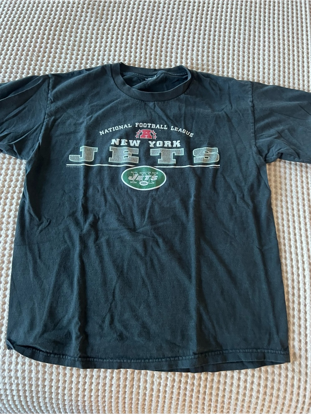 NFL New York Jets Black Graphic Tee with Green Logo